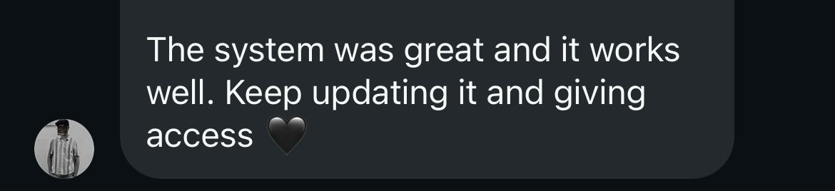 Customer review saying the system works well